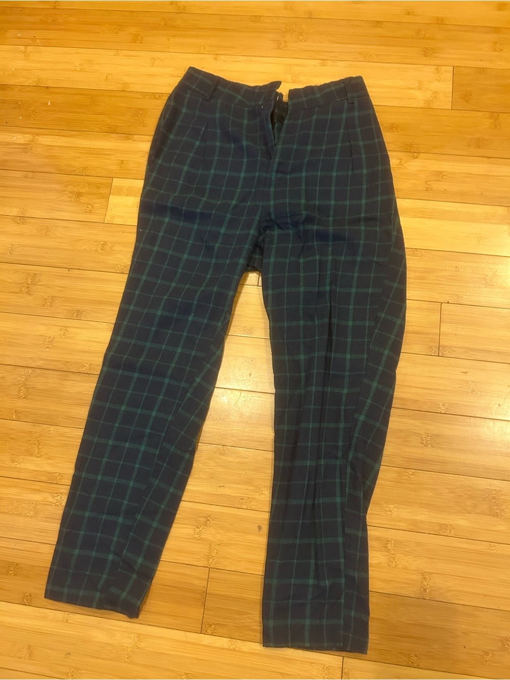 Heartbreak ASOS Plaid Trousers Size 6 Navy Green Preppy Dark Academia Y2K